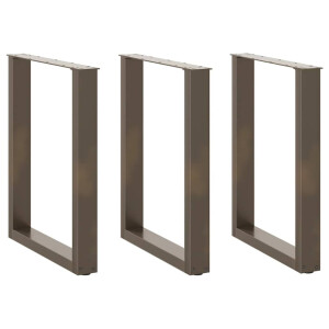 vidaXL Salontafelpoten 3 st U-vormig 70x(72-73) cm staal naturel