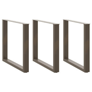 vidaXL Salontafelpoten 3 st U-vormig 80x(72-73) cm staal naturel