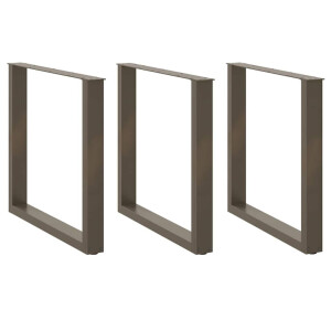 vidaXL Salontafelpoten 3 st U-vormig 90x(72-73) cm staal naturel