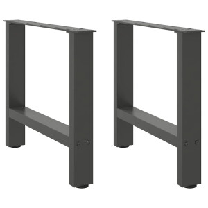 vidaXL Salontafelpoten 2 st 60x(42-43) cm staal antraciet
