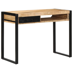 vidaXL Bureau 100x50x75 cm massief ruw mangohout