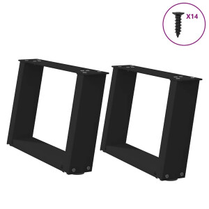 vidaXL Salontafelpoten 2 st U-vormig 40x(30-31) cm staal zwart
