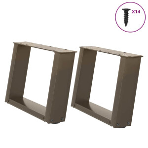 vidaXL Salontafelpoten 2 st U-vormig 40x(30-31) cm staal naturel