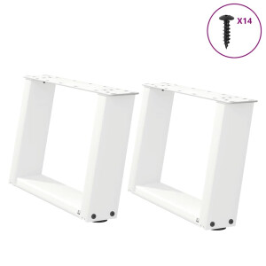 vidaXL Salontafelpoten 2 st U-vormig 50x(30-31) cm staal wit