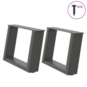 vidaXL Salontafelpoten 2 st U-vormig 50x(30-31) cm staal antraciet