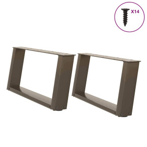 vidaXL Salontafelpoten 2 st U-vormig 60x(30-31) cm staal naturel