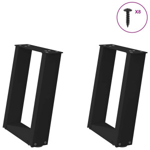 vidaXL Salontafelpoten 2 st U-vormig 28x(42-43) cm staal zwart