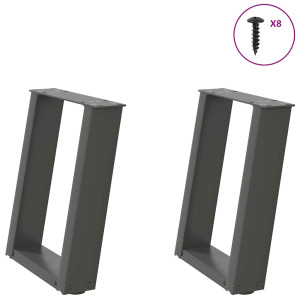 vidaXL Salontafelpoten 2 st U-vormig 28x(42-43) cm staal antraciet