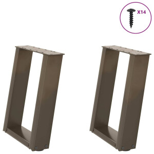 vidaXL Salontafelpoten 2 st U-vormig 38x(42-43) cm staal naturel
