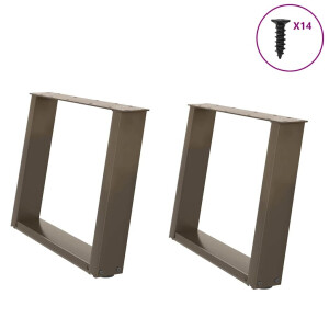 vidaXL Salontafelpoten 2 st U-vormig 60x(42-43) cm staal naturel