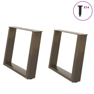 vidaXL Salontafelpoten 2 st U-vormig 60x(42-43) cm staal naturel