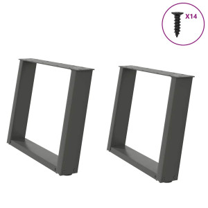 vidaXL Salontafelpoten 2 st U-vormig 70x(42-43) cm staal antraciet