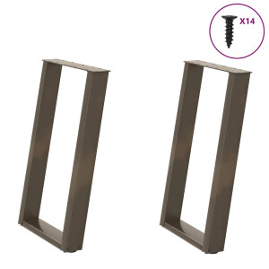 vidaXL Eettafelpoten 2 st U-vormig 60x(72-73) cm staal naturel