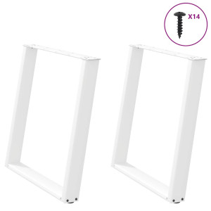 vidaXL Eettafelpoten 2 st U-vormig 80x(72-73) cm staal wit
