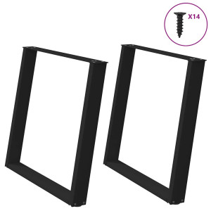 vidaXL Eettafelpoten 2 st U-vormig 100x(72-73) cm staal zwart