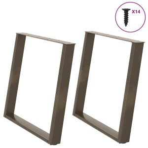 vidaXL Eettafelpoten 2 st U-vormig 100x(72-73) cm staal naturel