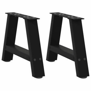 vidaXL Salontafelpoten 2 st A-vormig 50x(30-31) cm staal zwart