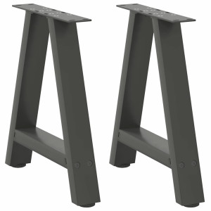vidaXL Salontafelpoten 2 st A-vormig 50x(42-43) cm staal antraciet