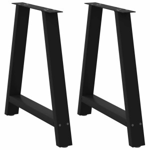vidaXL Eettafelpoten 2 st A-vormig 80x(72-73) cm staal zwart