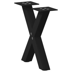 vidaXL Salontafelpoten 2 st X-vormig 30x(30-31) cm staal zwart