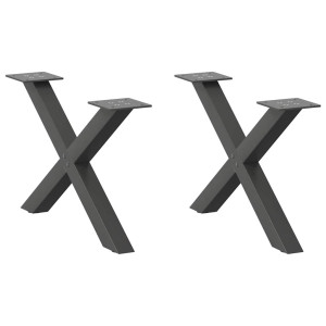 vidaXL Salontafelpoten 2 st X-vormig 50x(30-31) cm staal antraciet