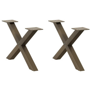 vidaXL Salontafelpoten 2 st X-vormig 50x(30-31) cm staal naturel