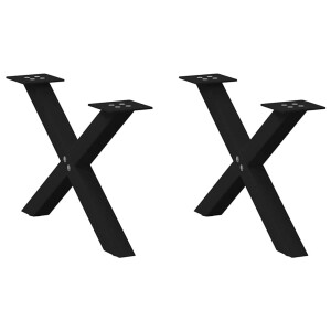 vidaXL Salontafelpoten 2 st X-vormig 60x(30-31) cm staal zwart