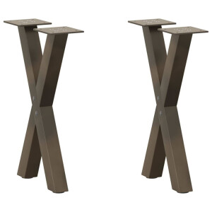 vidaXL Salontafelpoten 2 st X-vormig 28x(42-43) cm staal naturel
