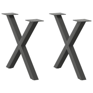 vidaXL Salontafelpoten 2 st X-vormig 50x(42-43) cm staal antraciet