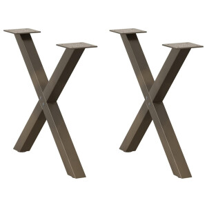 vidaXL Salontafelpoten 2 st X-vormig 60x(42-43) cm staal naturel