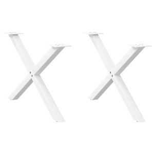 vidaXL Salontafelpoten 2 st X-vormig 70x(42-43) cm staal wit
