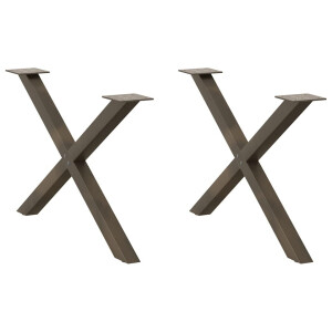 vidaXL Salontafelpoten 2 st X-vormig 70x(42-43) cm staal naturel