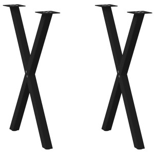 vidaXL Eettafelpoten 2 st X-vormig 57x(72-73) cm staal zwart