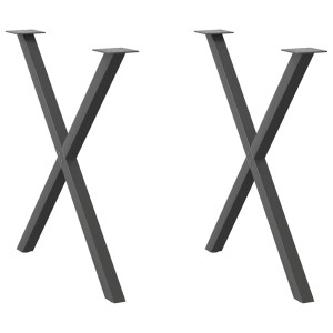 vidaXL Eettafelpoten 2 st X-vormig 70x(72-73) cm staal antraciet