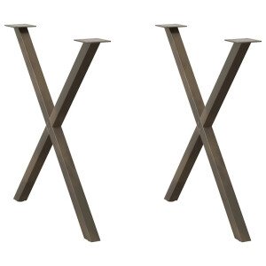 vidaXL Eettafelpoten 2 st X-vormig 70x(72-73) cm staal naturel