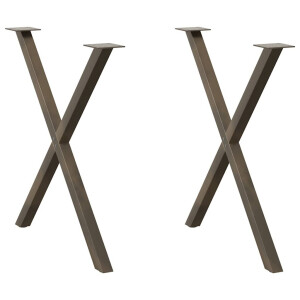 vidaXL Eettafelpoten 2 st X-vormig 80x(72-73) cm staal naturel