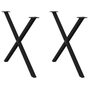 vidaXL Eettafelpoten 2 st X-vormig 90x(72-73) cm staal zwart
