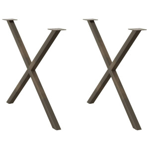 vidaXL Eettafelpoten 2 st X-vormig 90x(72-73) cm staal naturel
