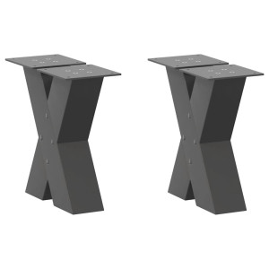 vidaXL Salontafelpoten 2 st X-vormig 30x(30-31) cm staal antraciet
