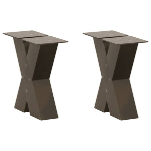 vidaXL Salontafelpoten 2 st X-vormig 30x(30-31) cm staal naturel
