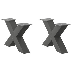 vidaXL Salontafelpoten 2 st X-vormig 50x(30-31) cm staal antraciet