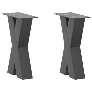 vidaXL Salontafelpoten 2 st X-vormig 28x(42-43) cm staal antraciet