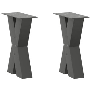 vidaXL Salontafelpoten 2 st X-vormig 38x(42-43) cm staal antraciet
