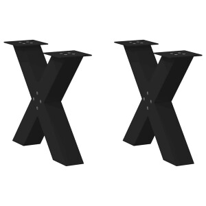 vidaXL Salontafelpoten 2 st X-vormig 60x(42-43) cm staal zwart