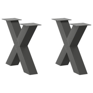 vidaXL Salontafelpoten 2 st X-vormig 60x(42-43) cm staal antraciet