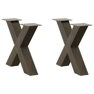 vidaXL Salontafelpoten 2 st X-vormig 60x(42-43) cm staal naturel