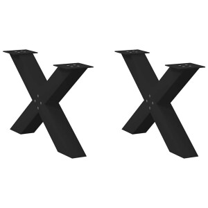 vidaXL Salontafelpoten 2 st X-vormig 70x(42-43) cm staal zwart