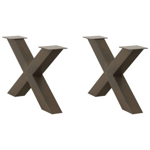 vidaXL Salontafelpoten 2 st X-vormig 70x(42-43) cm staal naturel