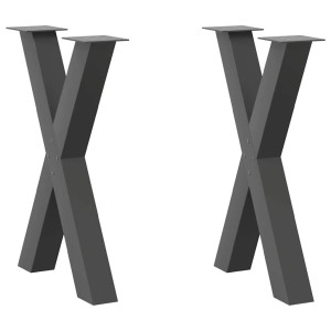 vidaXL Eettafelpoten 2 st X-vormig 60x(72-73) cm staal antraciet