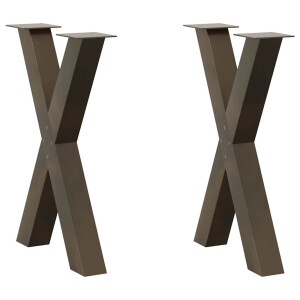vidaXL Eettafelpoten 2 st X-vormig 60x(72-73) cm staal naturel